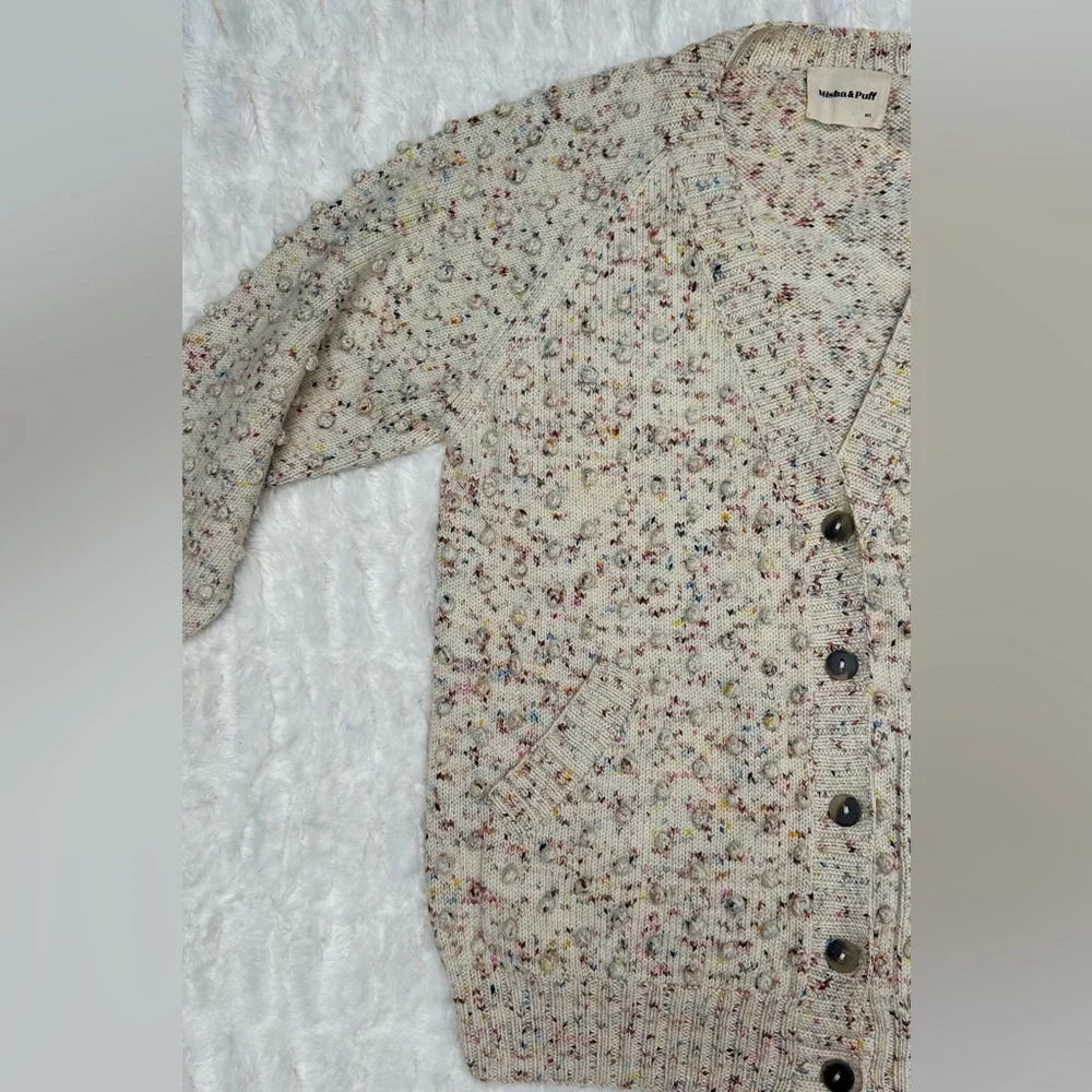 Misha & Puff Merino Wool Confetti Long Popcorn Sweater - Picture 3 of 13
